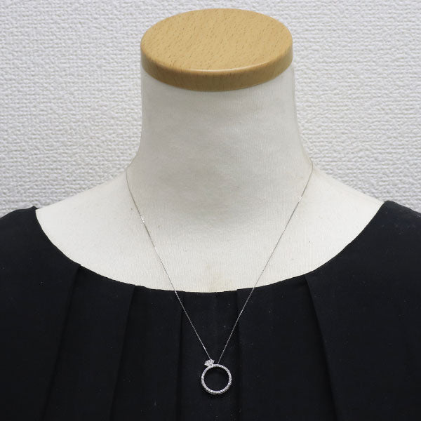 Pt900/ Pt850 ダイヤモンド ペンダントネックレス 0.35ct 指輪 ソリテールリング
