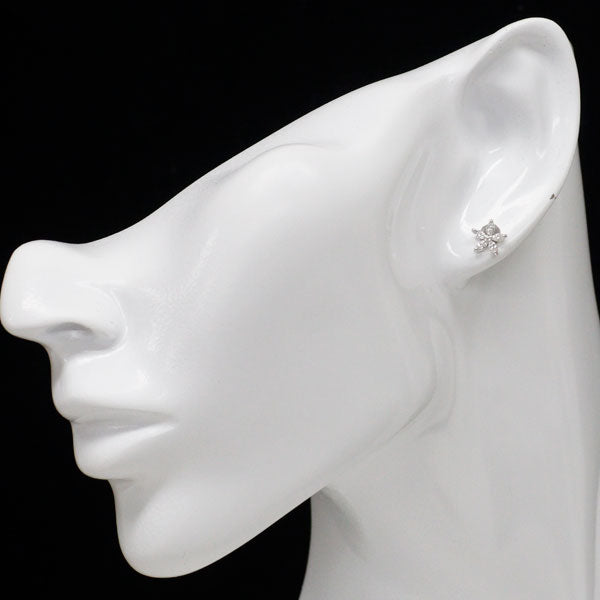 K14WG ダイヤモンド ピアス D0.38ct フラワー