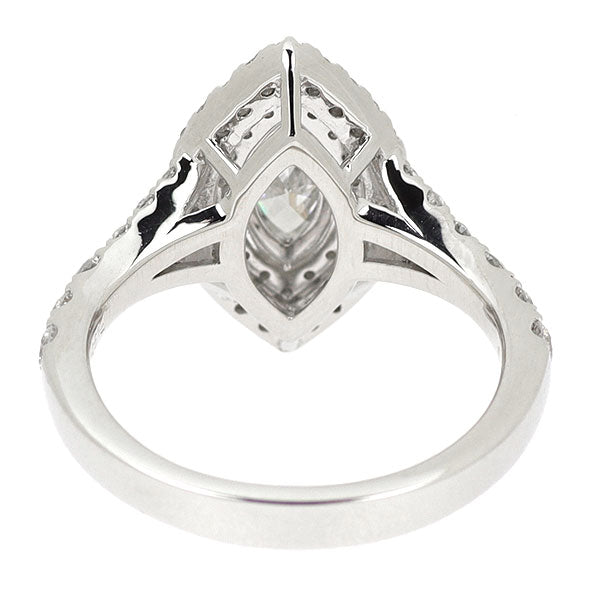 Pt950 マーキスカット ダイヤモンド リング 0.50ct D VS2 VG/VG D0.60ct
