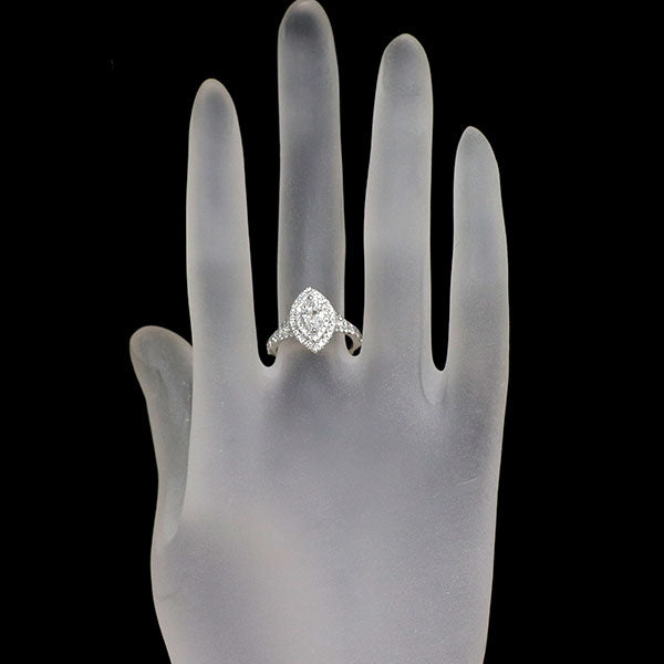 Pt950 マーキスカット ダイヤモンド リング 0.50ct D VS2 VG/VG D0.60ct