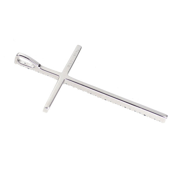 K18WG アイスブルーダイヤモンド ペンダントトップ 0.32ct クロス