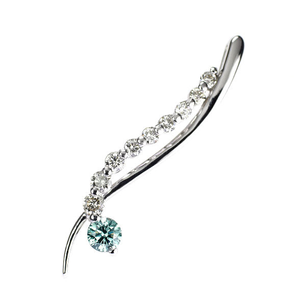 K18WG アイスブルーダイヤモンド ペンダントトップ 0.22ct D0.34ct