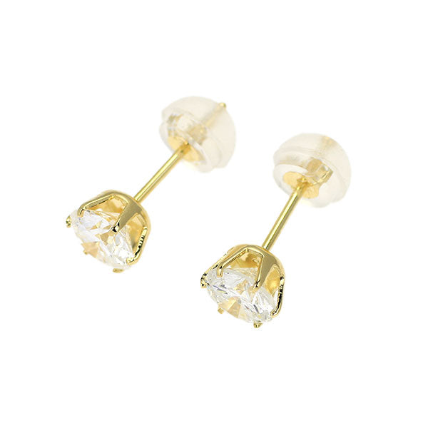 新品 K18YG ダイヤモンド ピアス 1.005ct F/G SI2 G スタッド【エスコレ】