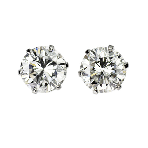 新品 Pt900 ダイヤモンド ピアス 1.252ct E/G SI2 G スタッド