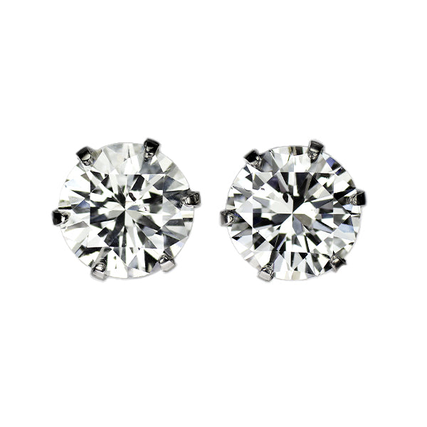 新品 Pt900 ダイヤモンド ピアス 1.090ct E/G SI2 VG/G スタッド【エスコレ】