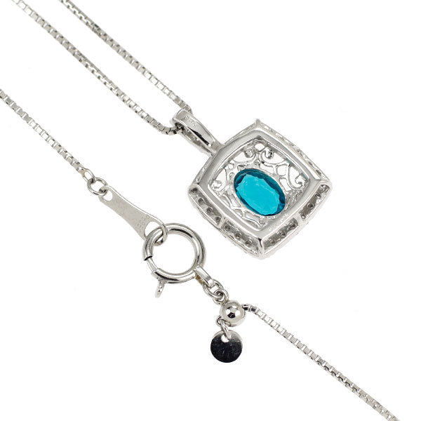 Pt950/Pt850 アパタイト ダイヤモンド ペンダントネックレス 0.44ct D0.23ct