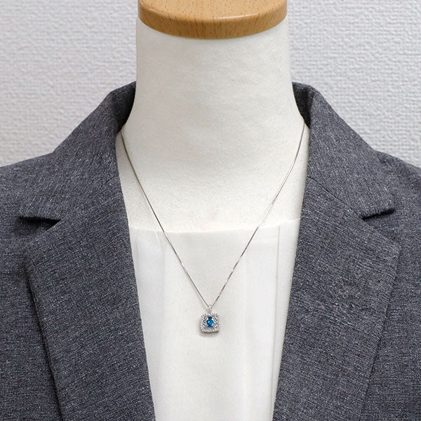Pt950/Pt850 アパタイト ダイヤモンド ペンダントネックレス 0.44ct D0.23ct