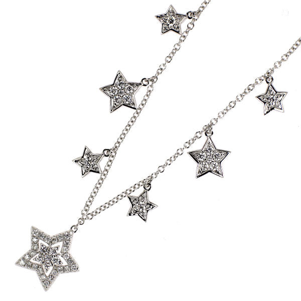 K18WG ダイヤモンド ネックレス 0.440ct スター 星