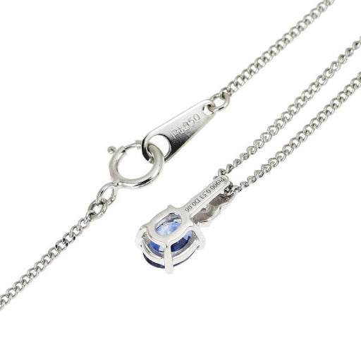 Pt900/ Pt850 サファイア ダイヤモンド ペンダントネックレス 0.53ct