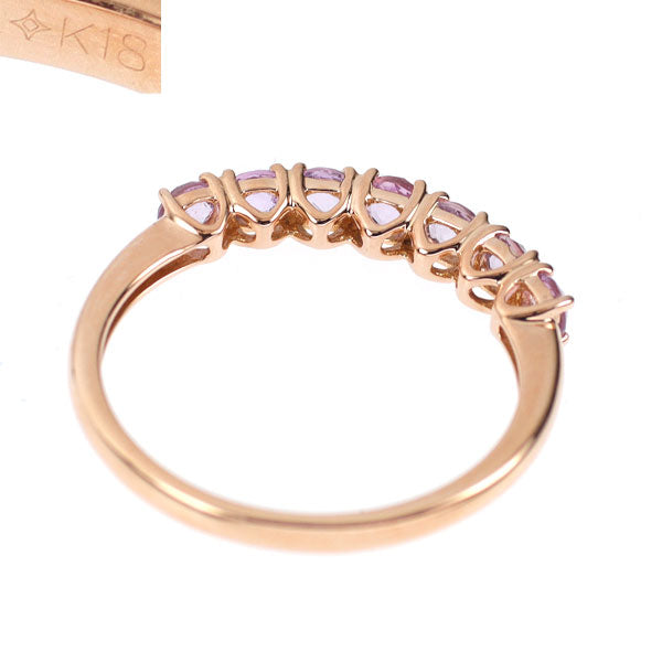 GSTV K18PG ローズカット ピンクサファイア リング 0.70ct 一文字