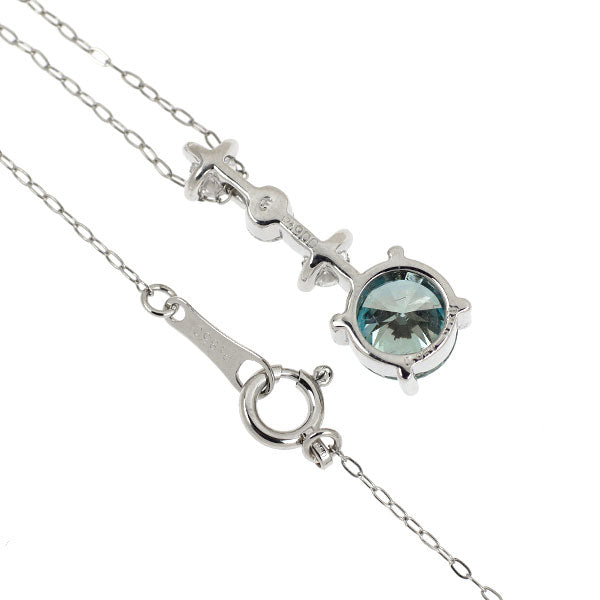 Pt900/ Pt850 トリートブルーダイヤモンド ペンダントネックレス 0.957ct D0.25ct