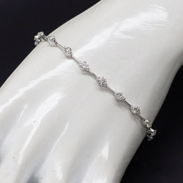 K18WG ダイヤモンド ステーション ブレスレット 2.00ct