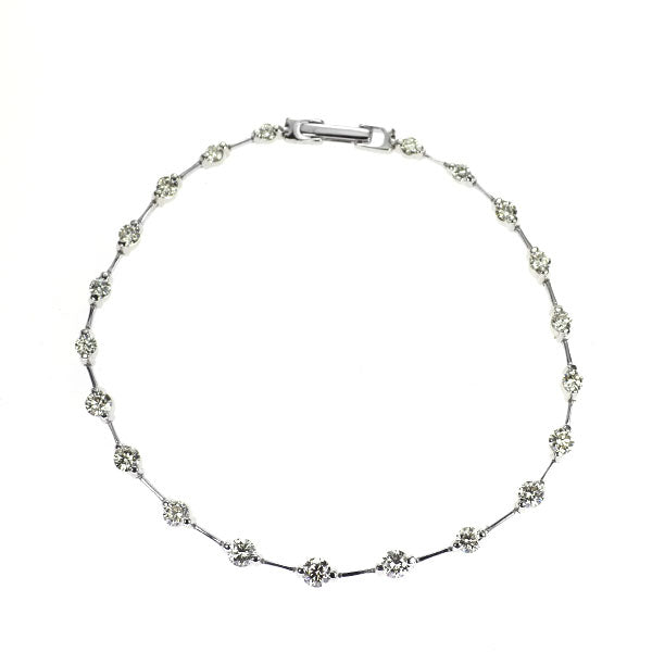 K18WG ダイヤモンド ステーション ブレスレット 2.00ct