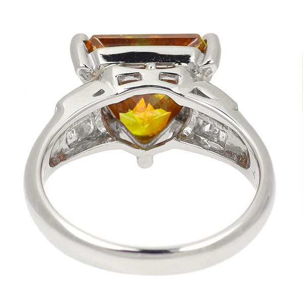 Pt900 スファレライト ダイヤモンド リング 4.83ct D0.30ct