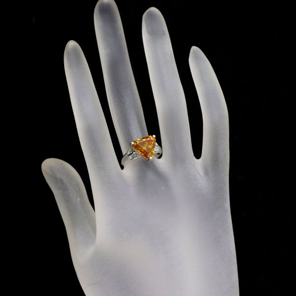 Pt900 スファレライト ダイヤモンド リング 4.83ct D0.30ct
