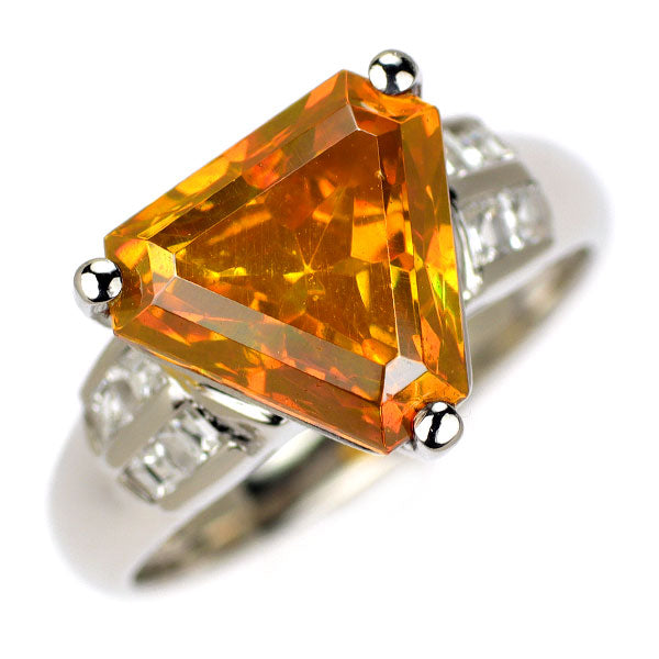 Pt900 スファレライト ダイヤモンド リング 4.83ct D0.30ct