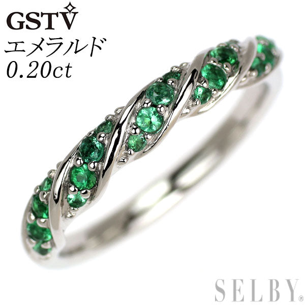 GSTV Pt950 エメラルド リング 0.20ct