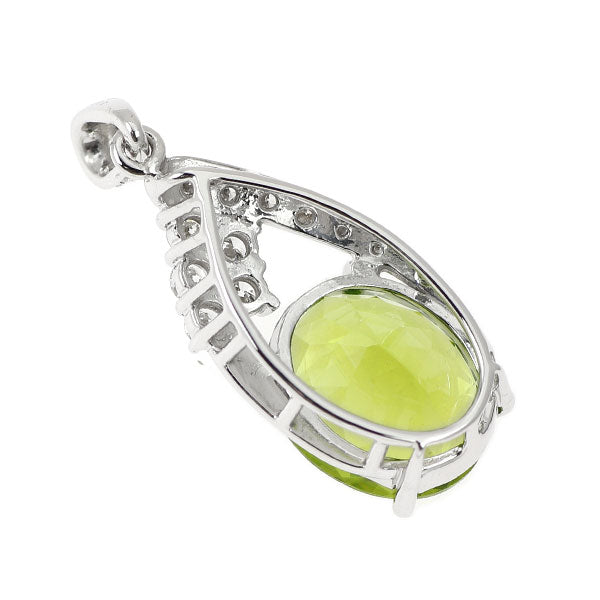 K18WG ペリドット ダイヤモンド ペンダントトップ 5.22ct D0.27ct
