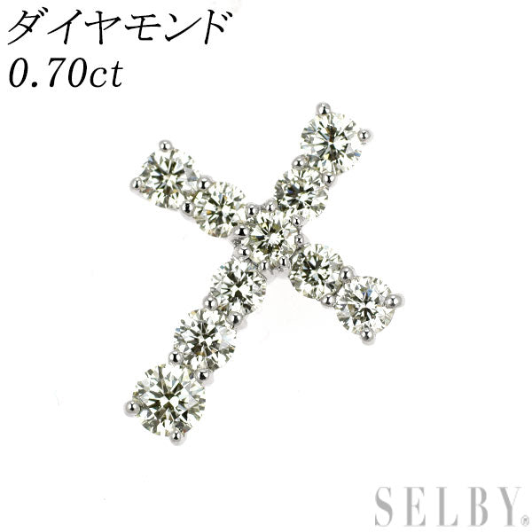 Pt1000 ダイヤモンド ペンダントトップ 0.70ct クロス