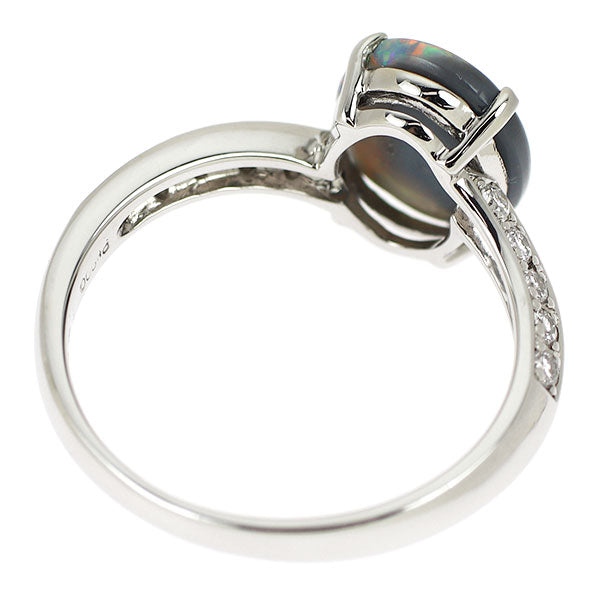 Pt900 ブラックオパール ダイヤモンド リング 1.43ct D0.18ct