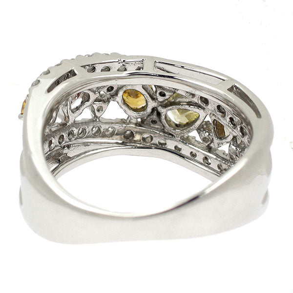 Pt900 ファンシーカラー/カラーレス ダイヤモンド リング 1.27ct