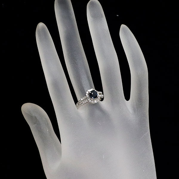 Pt900 スピネル ダイヤモンド リング 0.98ct D0.30ct