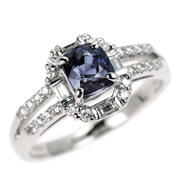 Pt900 スピネル ダイヤモンド リング 0.98ct D0.30ct