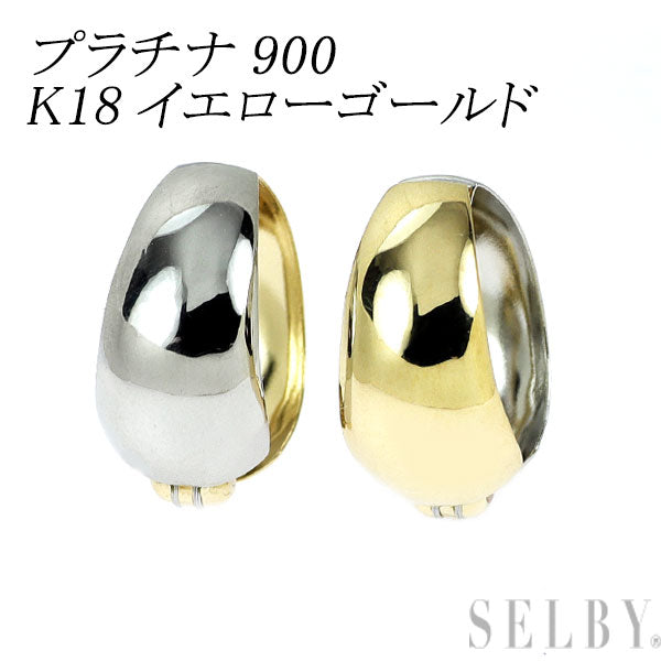 Pt900/K18YG イヤリング リバーシブル