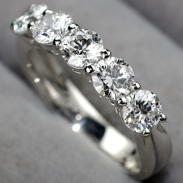 新品 Pt950 全石GIA最高級グレード付 ダイヤモンド リング 1.52ct D IF 3EX 究極のエタニティ【エスコレ】 ハーフエタニティ