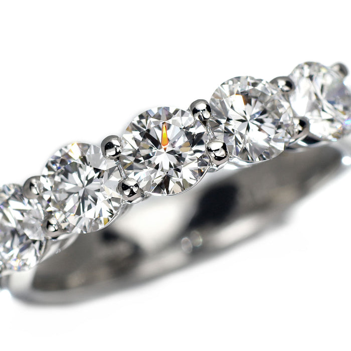新品 Pt950 全石GIA最高級グレード付 ダイヤモンド リング 1.52ct D IF 3EX 究極のエタニティ【エスコレ】 ハーフエタニティ