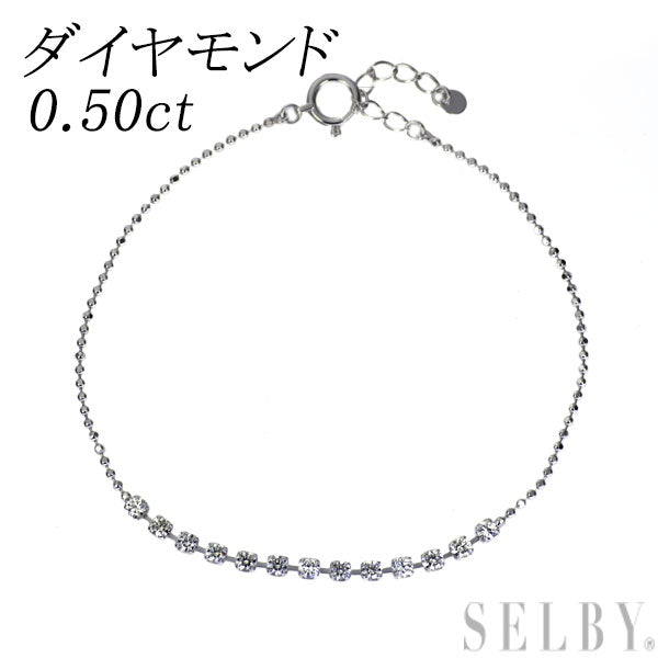 K18WG ダイヤモンド ブレスレット 0.50ct