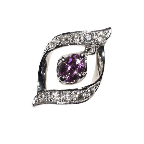 希少 Pt900 アレキサンドライト ダイヤモンド ペンダントトップ 0.36ct D0.11ct