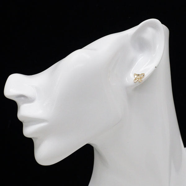 K18YG ダイヤモンド ピアス 0.14ct 蝶