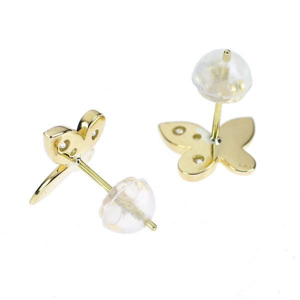 K18YG ダイヤモンド ピアス 0.14ct 蝶