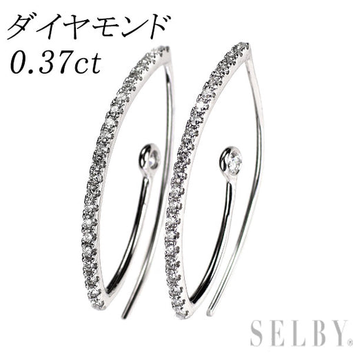 K18WG ダイヤモンド ピアス 0.37ct — セルビーオンラインストア