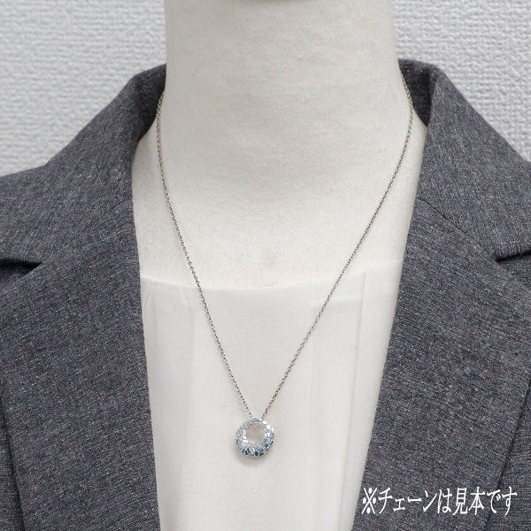 K18YG ダイヤモンド ペンダントトップ D:0.40ct K18WG カラーレス/トリートブルー ダイヤモンド ペンダントトップ 0.40