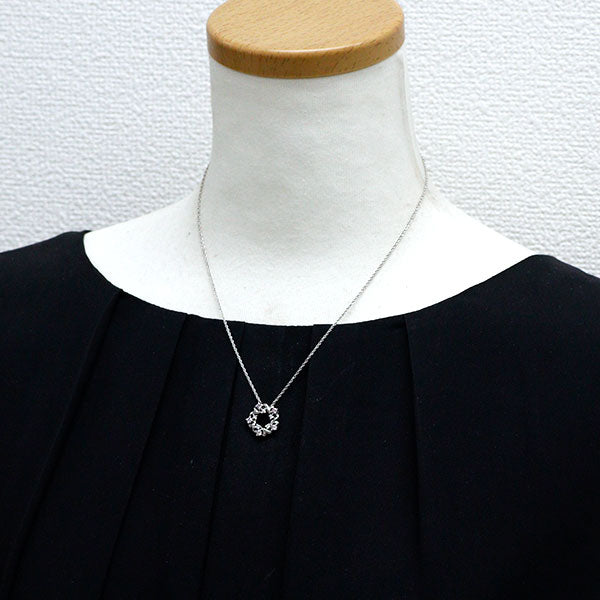 田崎真珠 Pt900/Pt850 天然ピンク/カラーレスダイヤモンド ペンダントネックレス 0.35ct