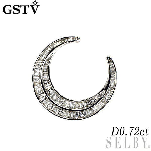 GSTV K18WG ダイヤモンド ペンダントトップ 0.72ct 三日月 大久保馬蹄
