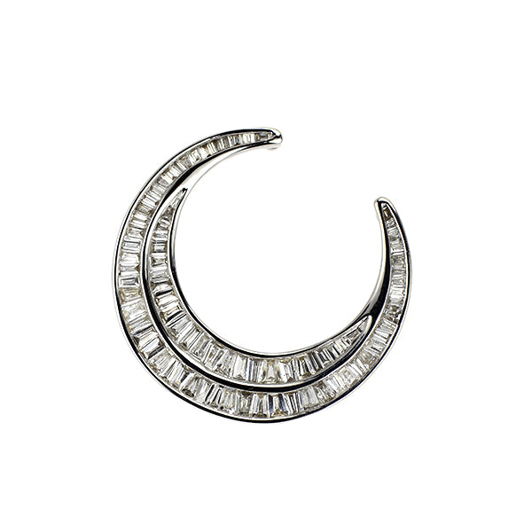 GSTV K18WG ダイヤモンド ペンダントトップ 0.72ct 三日月 大久保馬蹄