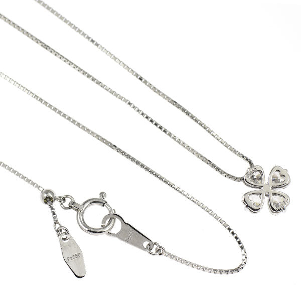 Pt900/ Pt850 ハートシェイプ ダイヤモンド ペンダントネックレス 0.515ct クローバー