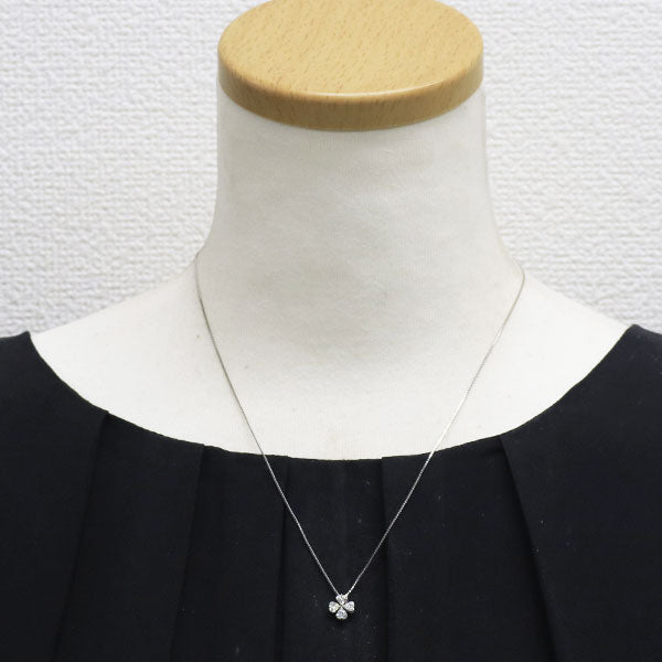 Pt900/ Pt850 ハートシェイプ ダイヤモンド ペンダントネックレス 0.515ct クローバー