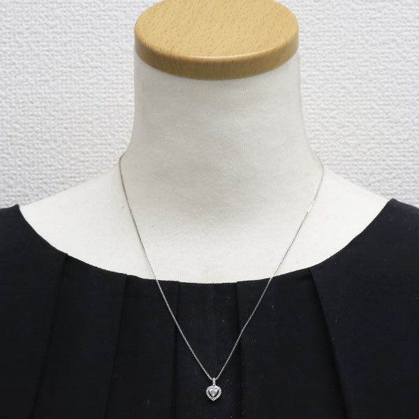 トリロジー Pt900/ Pt850 ハートシェイプ ダイヤモンド ペンダントネックレス 0.282ct D0.15ct