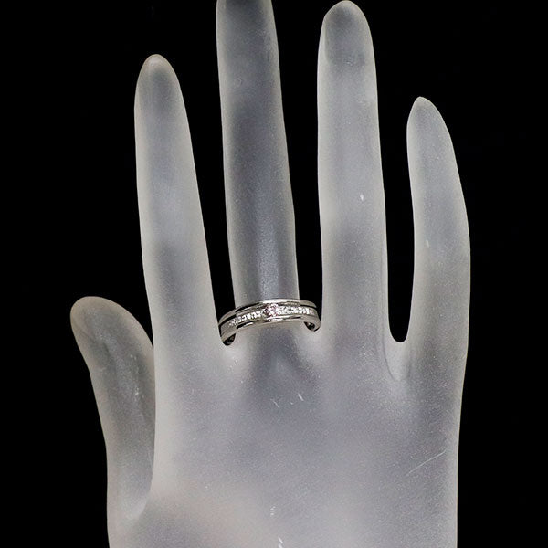 希少 Pt900 天然ピンク/カラーレス ダイヤモンド リング 0.097ct FP I1 D0.05ct