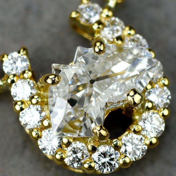 平和堂貿易 K18YG ホースカット ダイヤモンド ペンダントネックレス 0.567ct E VS2 D0.20ct