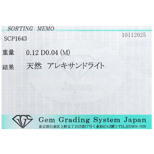 希少 K18YG アレキサンドライト ダイヤモンド ペンダントネックレス 0.12ct D0.04ct
