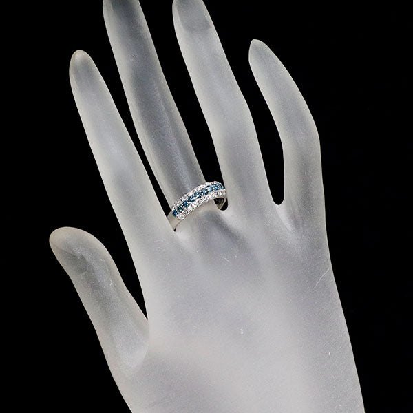 Pt900 カラーレス/トリートブルーダイヤモンド リング 1.00ct パヴェ