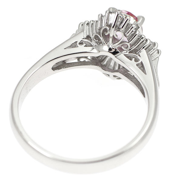 Pt900 パパラチアサファイア ダイヤモンド リング 0.668ct D0.53ct
