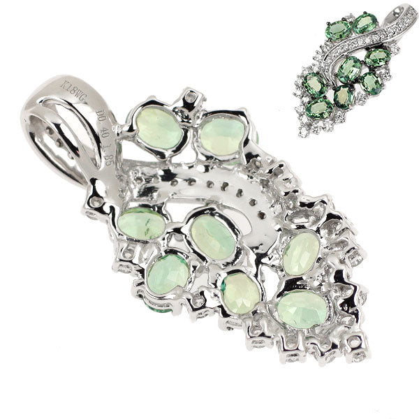 希少 ブラックメッキ/ K18WG アレキサンドライト ダイヤモンド ペンダントトップ 1.85ct D0.40ct