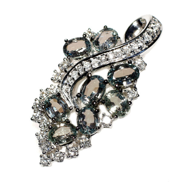 希少 ブラックメッキ/ K18WG アレキサンドライト ダイヤモンド ペンダントトップ 2.13ct D0.40ct