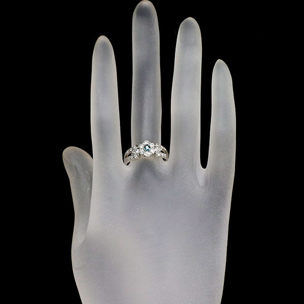 希少 Pt900 アレキサンドライト ダイヤモンド リング 0.10ct D0.70ct フラワー